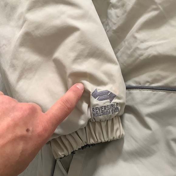 Ecko Function Silver Beige Reversible Down Jacket size Large bomber winter ski - Picture 4 of 16